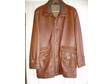 Men's Chestnut Leather,  Wool Lined Coat - Large